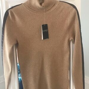Ralph Lauren Tan and Black Turtleneck Sweater
